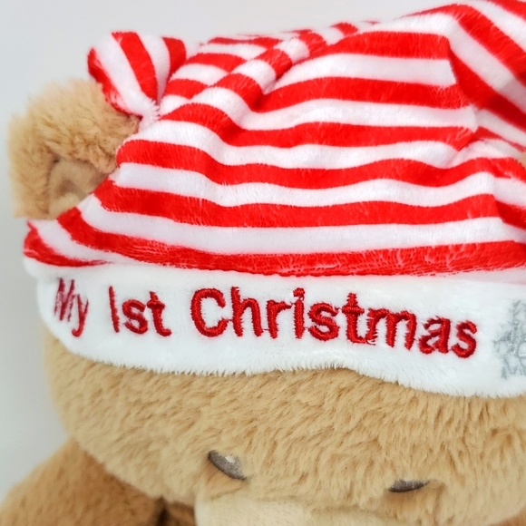 Kelly Toy my first Christmas 10” teddy bear plush stuffed animal Rattle Inside - Picture 2 of 4